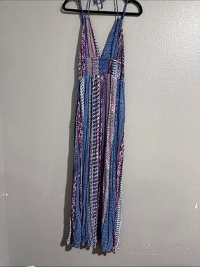 Band of Gypsies Blue & Purple Striped Maxi Dress